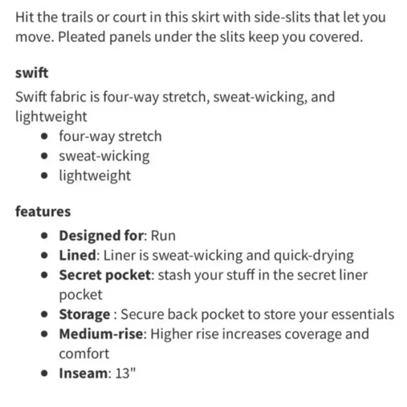 LULULEMON PLAY OFF the PLEATS SKIRT MID RISE WHITE + Lavender sz.8 - Picture 11 of 12